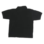 LEE Mens Black Cotton Short Sleeve Polo Shirt M Classic Comfort Casual