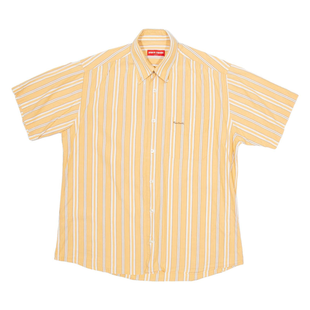 PIERRE CARDIN Mens Shirt Orange Striped M