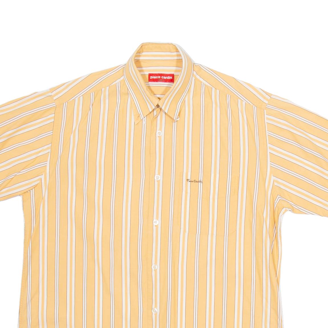 PIERRE CARDIN Mens Shirt Orange Striped M