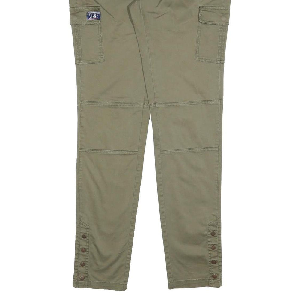 FLASHLIGHTS Womens Cotton Blend Slim Cargo Khaki Trousers W34 L34 Utility Casual