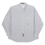 TOMMY HILFIGER Mens Blue Shirt XL Cotton Striped Button Down