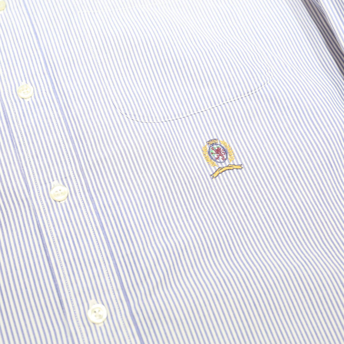 TOMMY HILFIGER Mens Blue Shirt XL Cotton Striped Button Down