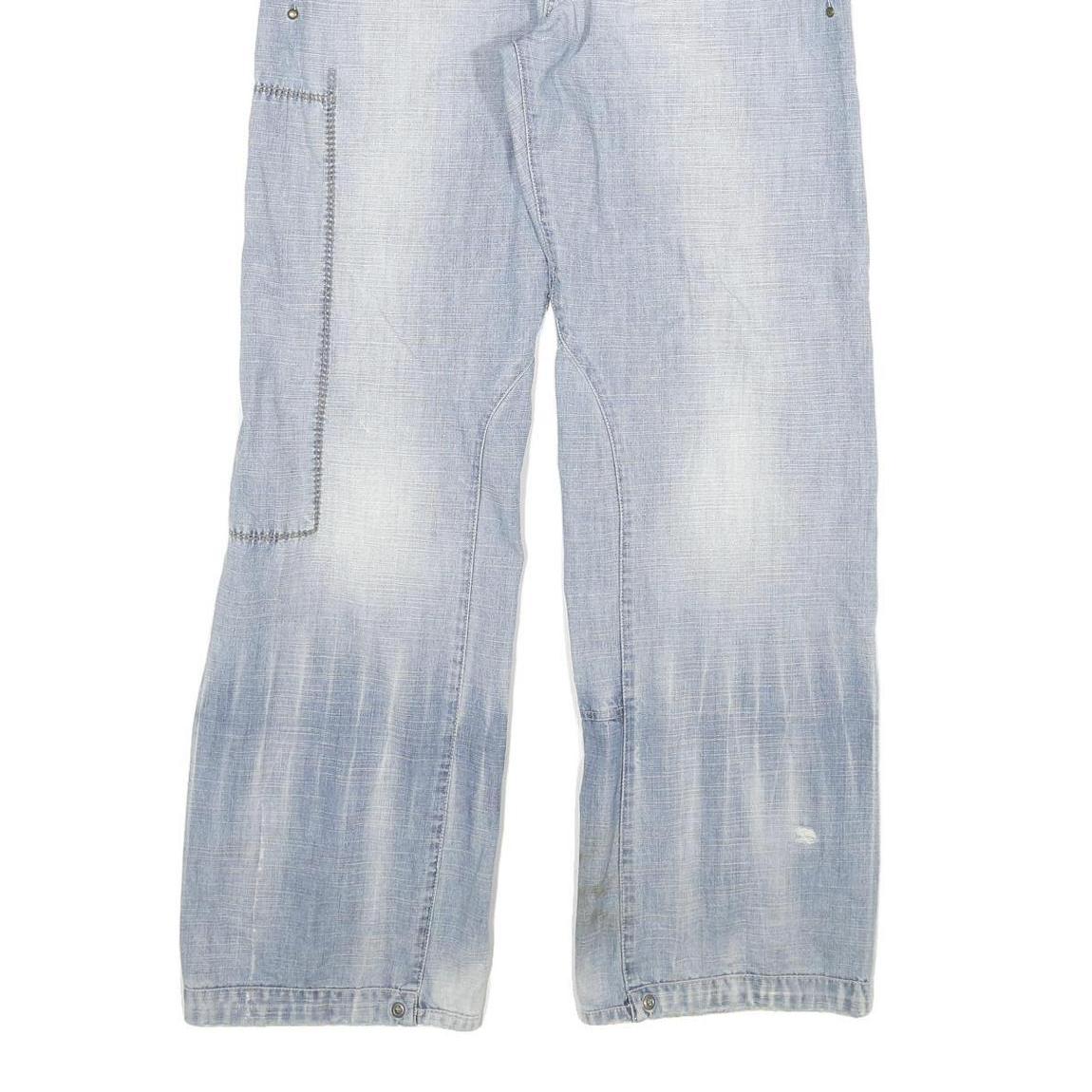 G-STAR Mens Jeans Blue Relaxed Straight Denim Light W32 L32 Button Closure