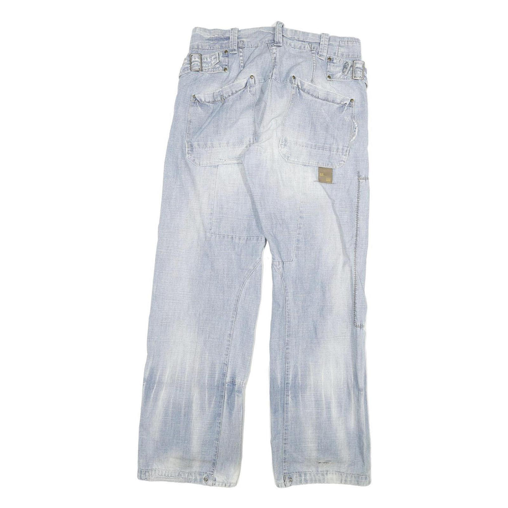G-STAR Mens Jeans Blue Relaxed Straight Denim Light W32 L32 Button Closure
