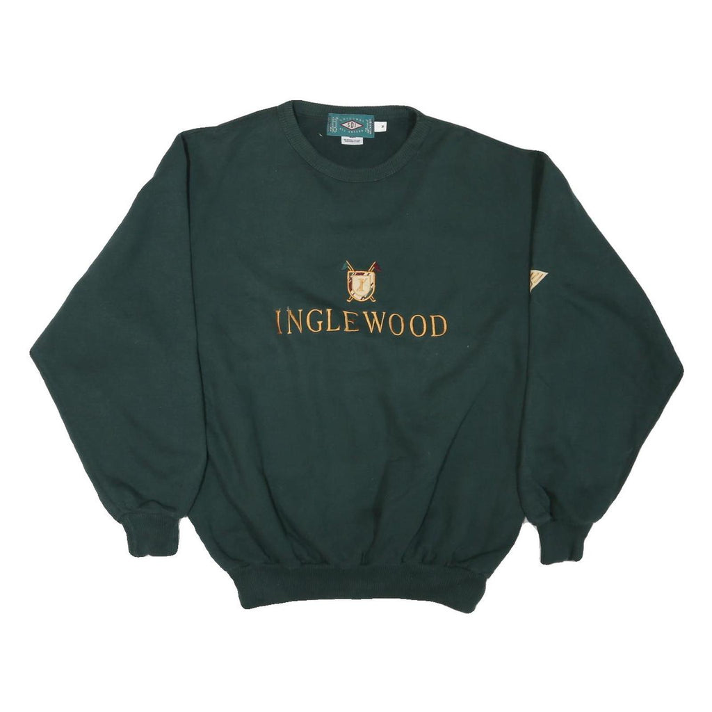 SDI Mens Green Crew Neck M Inglewood Embroidered Cotton Sweatshirt
