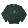 SDI Mens Green Crew Neck M Inglewood Embroidered Cotton Sweatshirt
