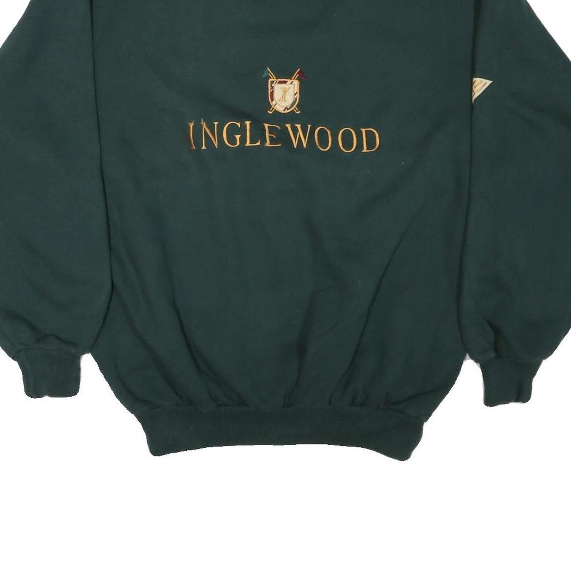 SDI Mens Green Crew Neck M Inglewood Embroidered Cotton Sweatshirt