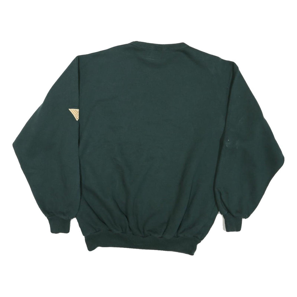 SDI Mens Green Crew Neck M Inglewood Embroidered Cotton Sweatshirt