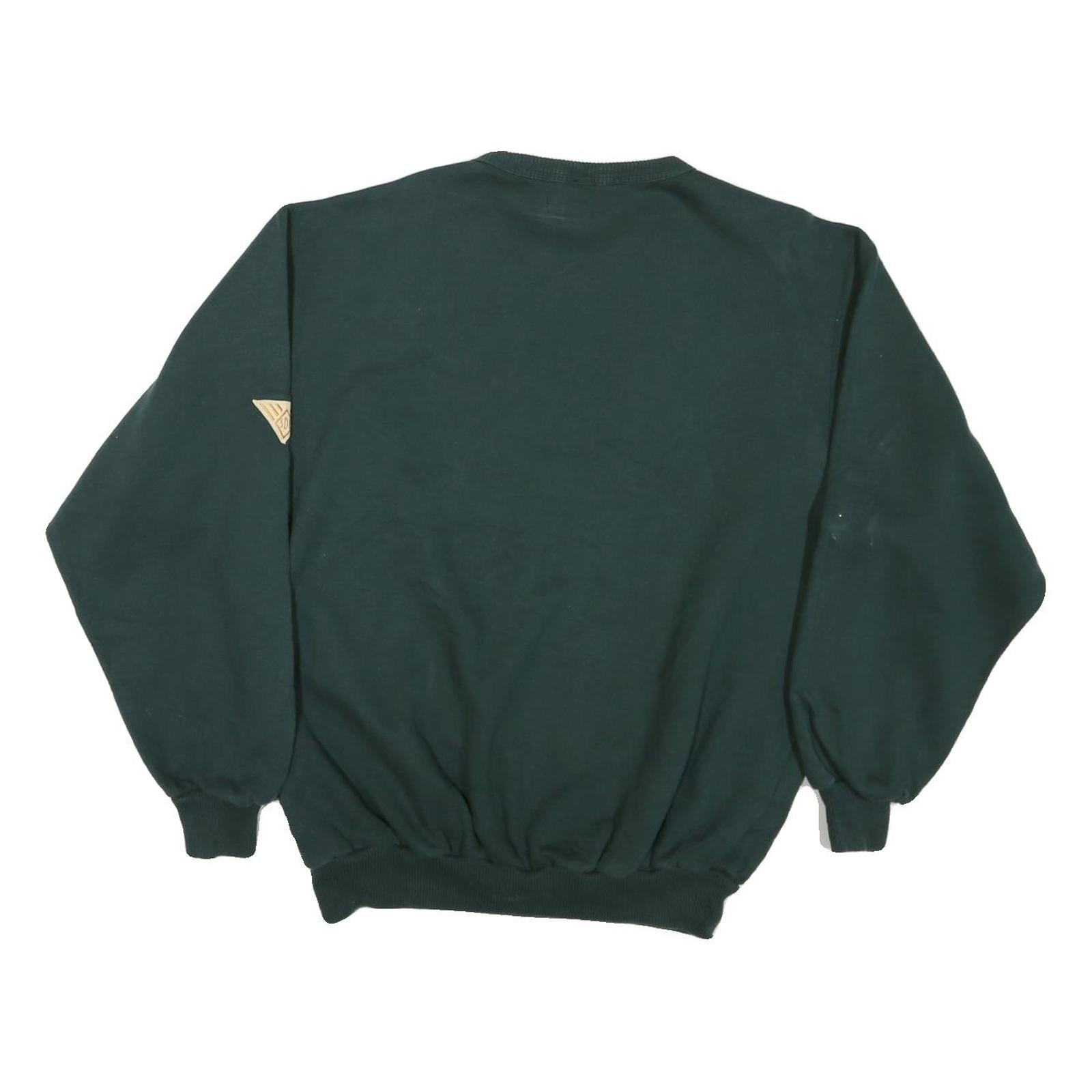 SDI Mens Green Crew Neck M Inglewood Embroidered Cotton Sweatshirt