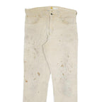 CARHARTT Mens Relaxed Fit Beige Workwear Twill Trousers W34 L34 Durable Zip