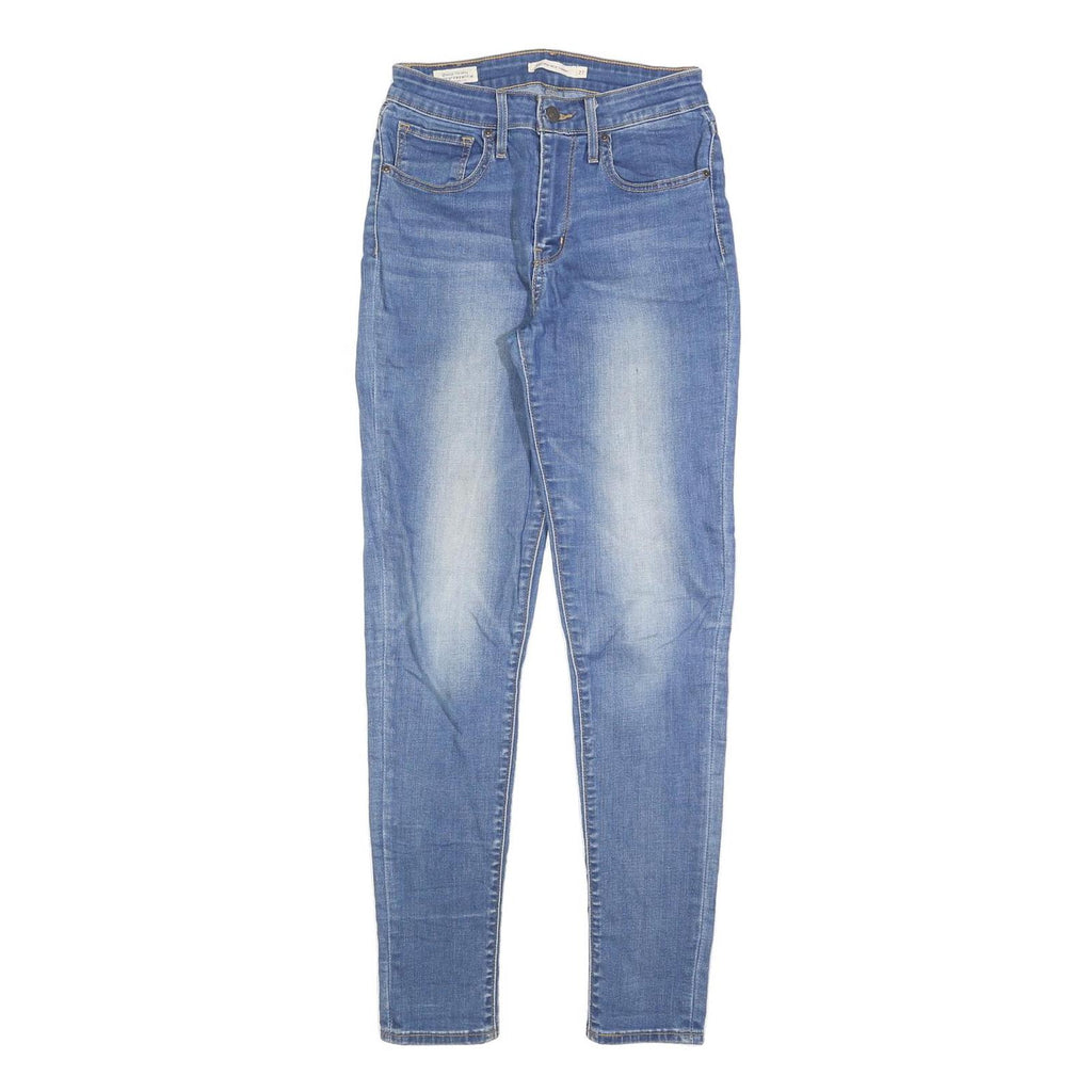 LEVI'S 721 Womens Slim Blue Denim Light W27 L30 Slim Fit Zip Jeans