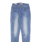 LEVI'S 721 Womens Slim Blue Denim Light W27 L30 Slim Fit Zip Jeans