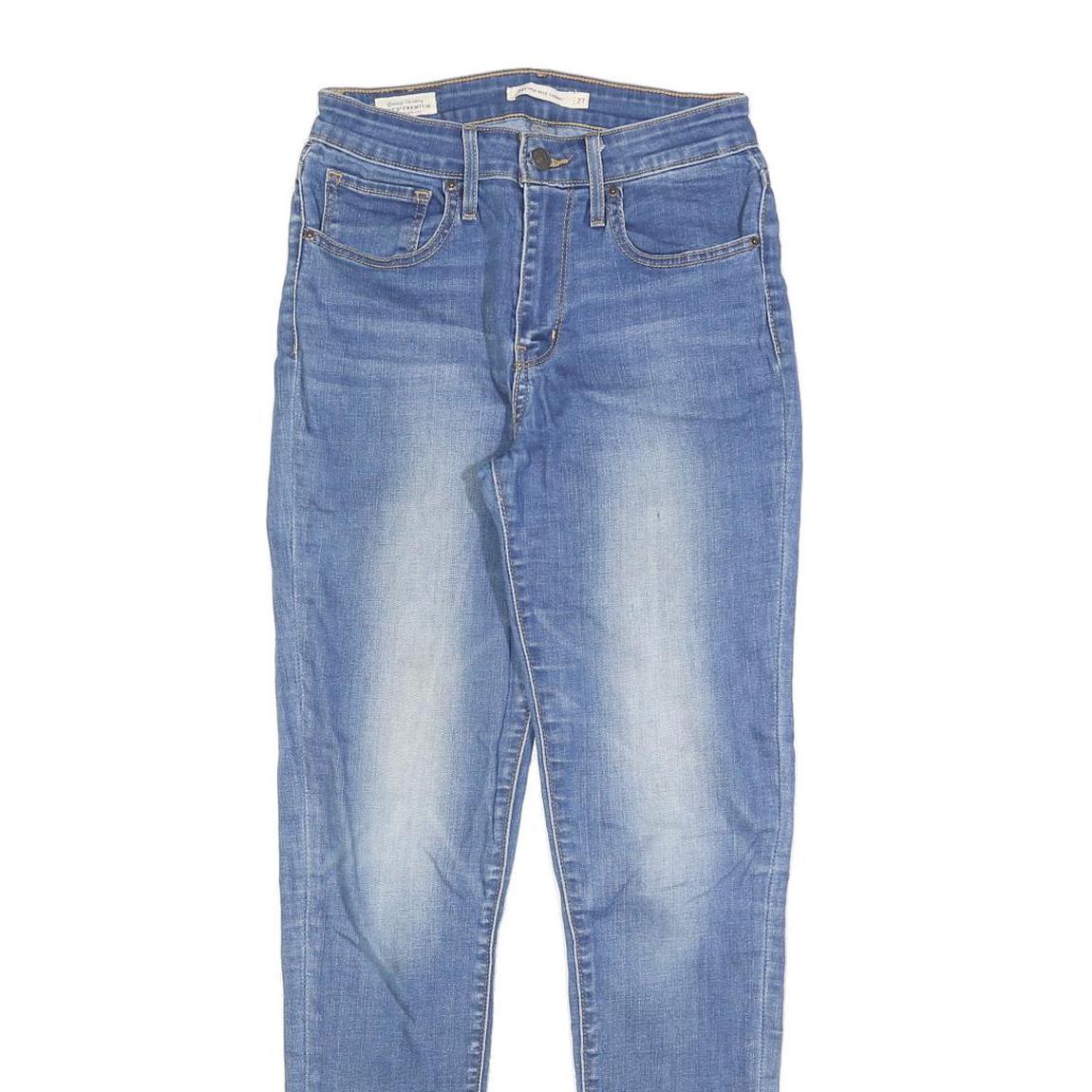 LEVI'S 721 Womens Slim Blue Denim Light W27 L30 Slim Fit Zip Jeans