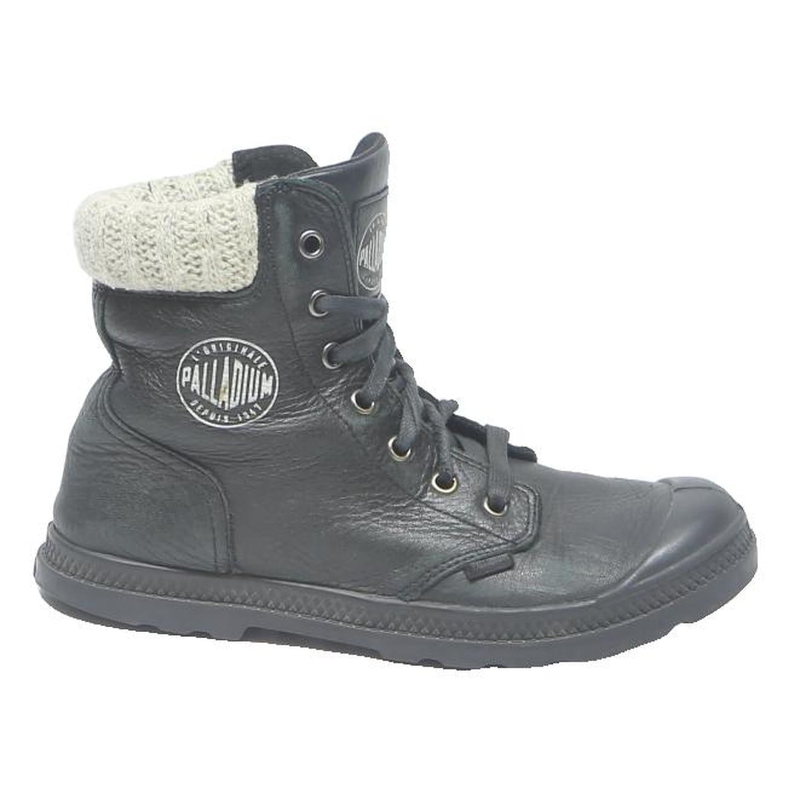 PALLADIUM Pallabrouse Womens Lace-Up Boots Black Synthetic UK 5 Sturdy Combat