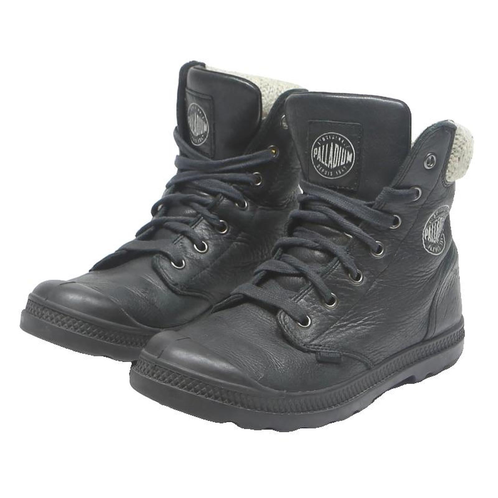 PALLADIUM Pallabrouse Womens Lace-Up Boots Black Synthetic UK 5 Sturdy Combat