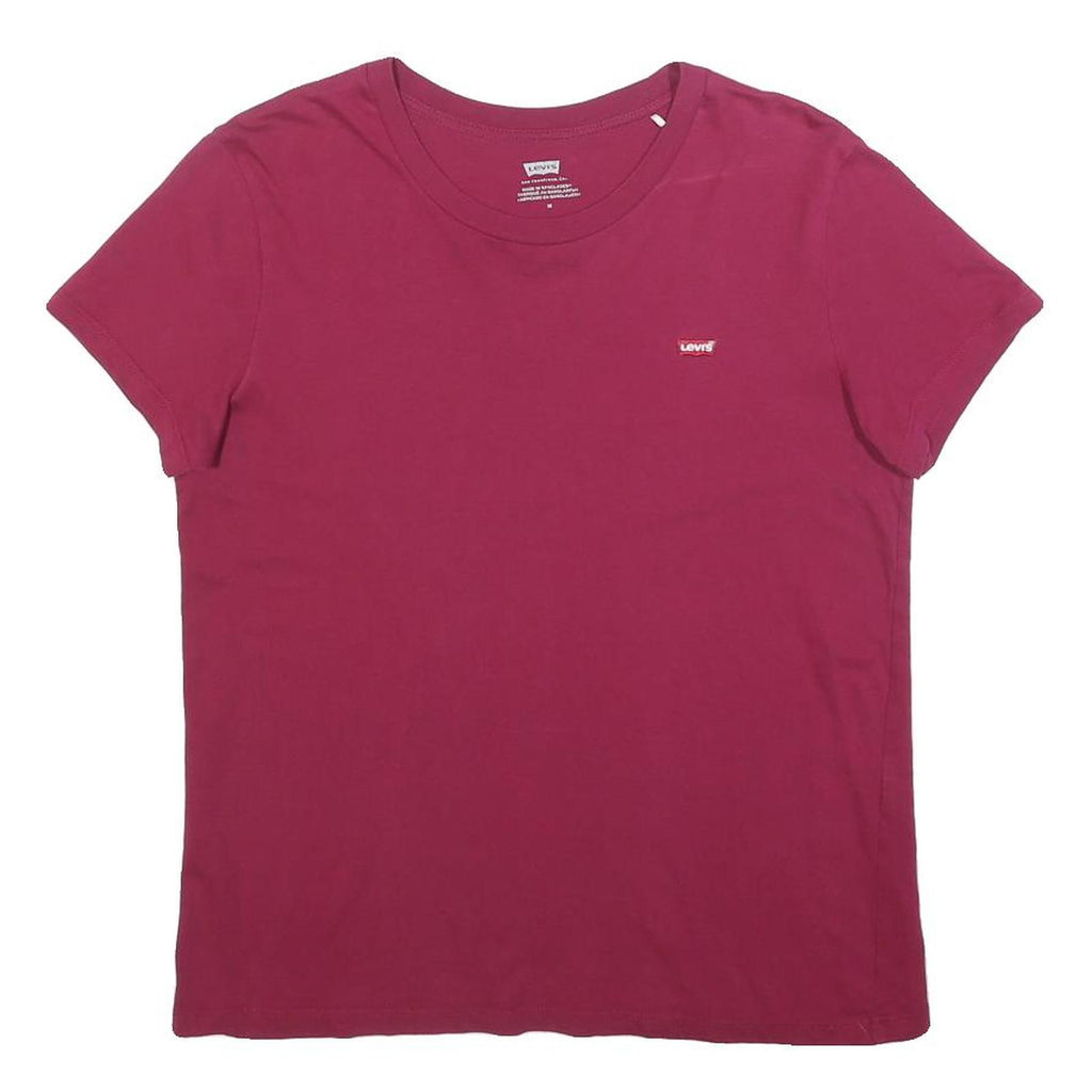 LEVI'S Womens Red T-Shirt M Short Sleeve Crew Neck Classic Cotton Casual