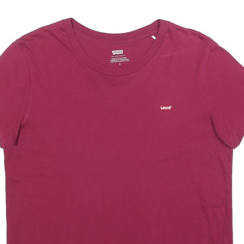LEVI'S Womens Red T-Shirt M Short Sleeve Crew Neck Classic Cotton Casual