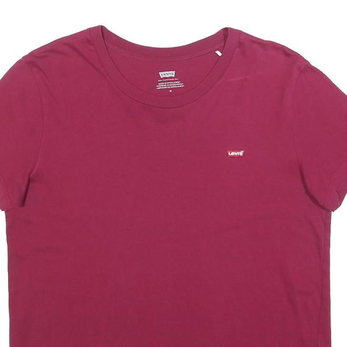 LEVI'S Womens Red T-Shirt M Short Sleeve Crew Neck Classic Cotton Casual