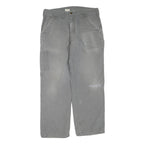 CARHARTT Mens Cotton Blend Grey Regular Straight Trousers W34 L29 Workwear