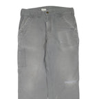 CARHARTT Mens Cotton Blend Grey Regular Straight Trousers W34 L29 Workwear