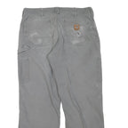 CARHARTT Mens Cotton Blend Grey Regular Straight Trousers W34 L29 Workwear