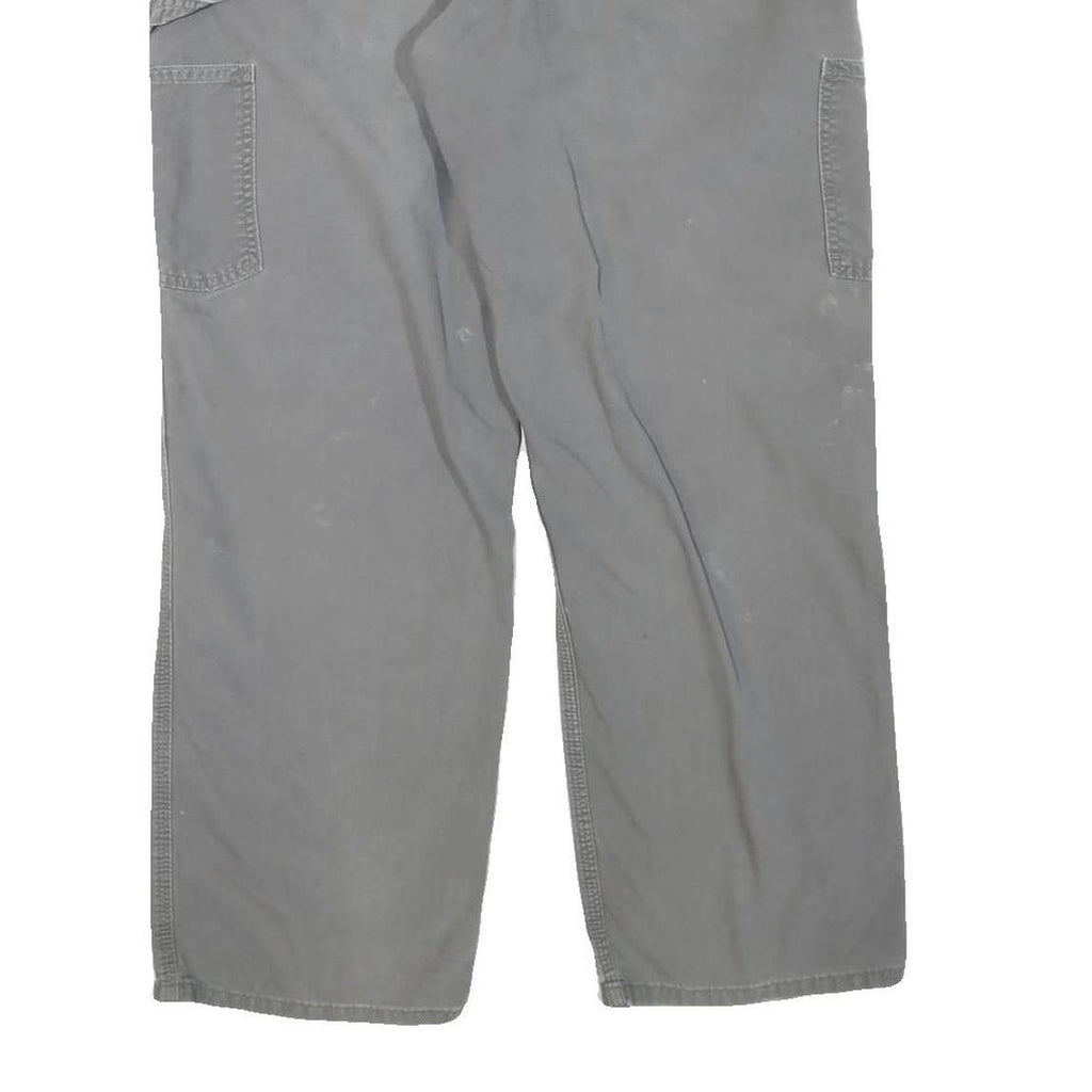 CARHARTT Mens Cotton Blend Grey Regular Straight Trousers W34 L29 Workwear