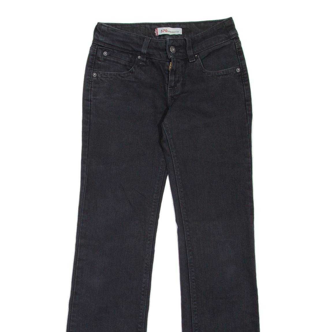 LEVI'S 570 Womens Jeans Black Regular Straight W27 L32