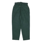 SEPARA Womens Cotton Blend Green Relaxed Tapered Trousers W26 L26 Belted