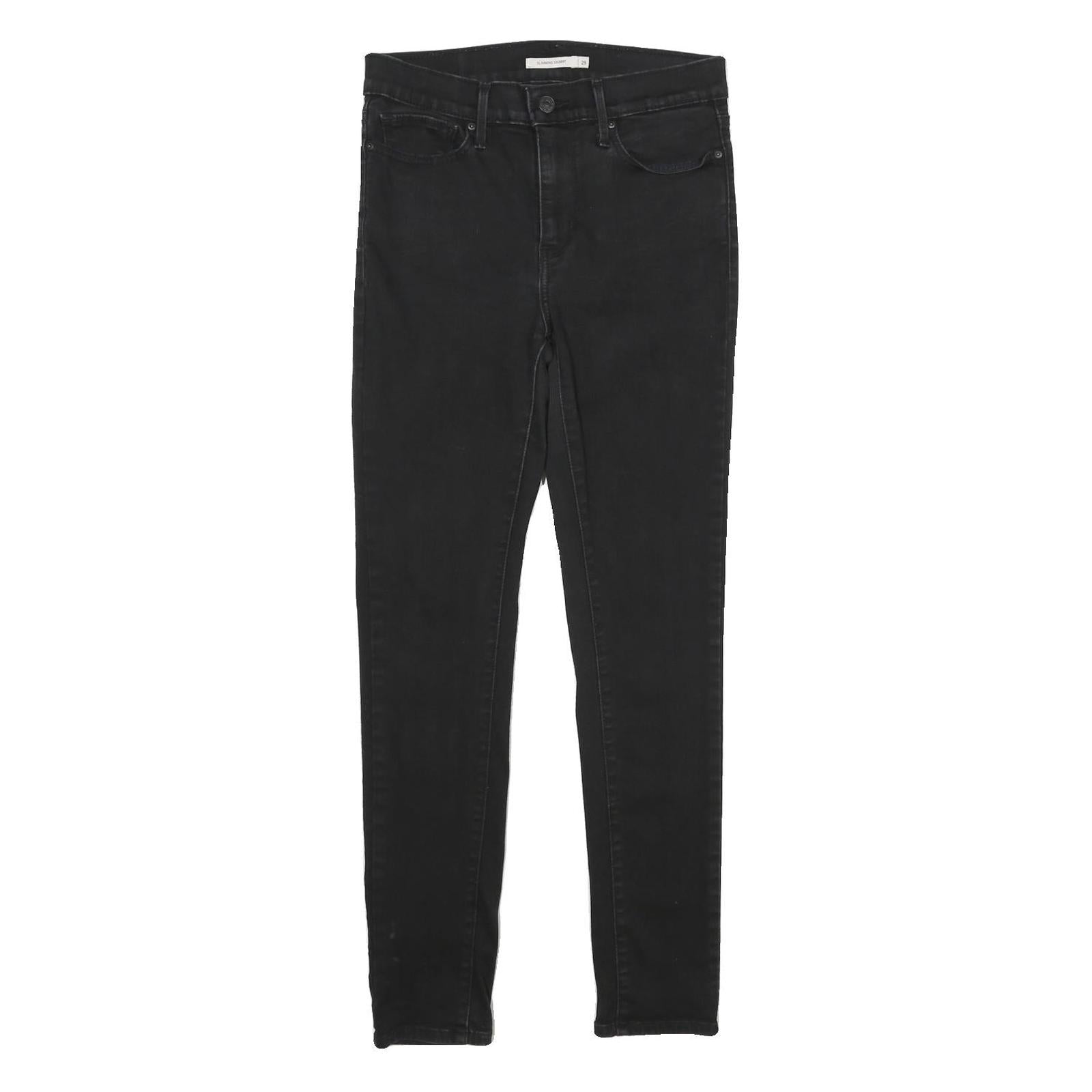 LEVI'S Slimming Skinny Womens Jeans Black Slim Skinny Denim W29 L30 Zip Closure