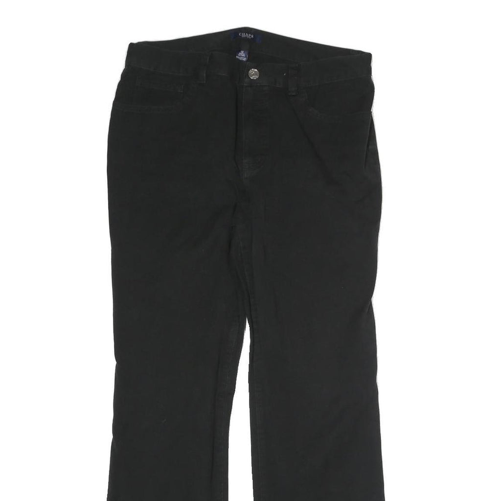 CHAPS Mens Cotton Blend Black Regular Straight Trousers W32 L28 Classic Zip