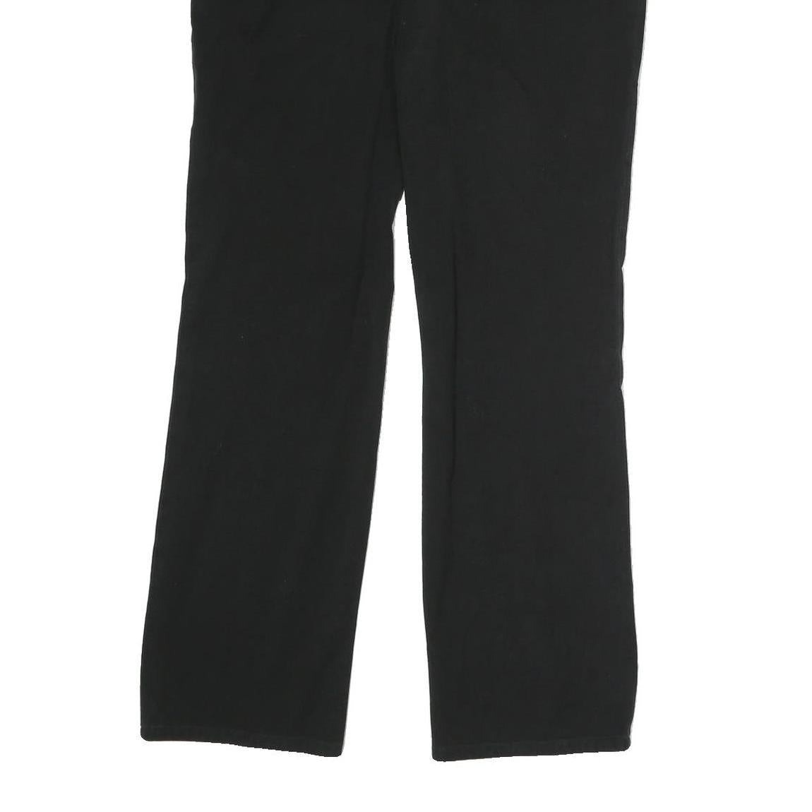 CHAPS Mens Cotton Blend Black Regular Straight Trousers W32 L28 Classic Zip