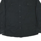 WRANGLER Mens Black Shirt L Cotton Blend Casual Button Up Long Sleeve