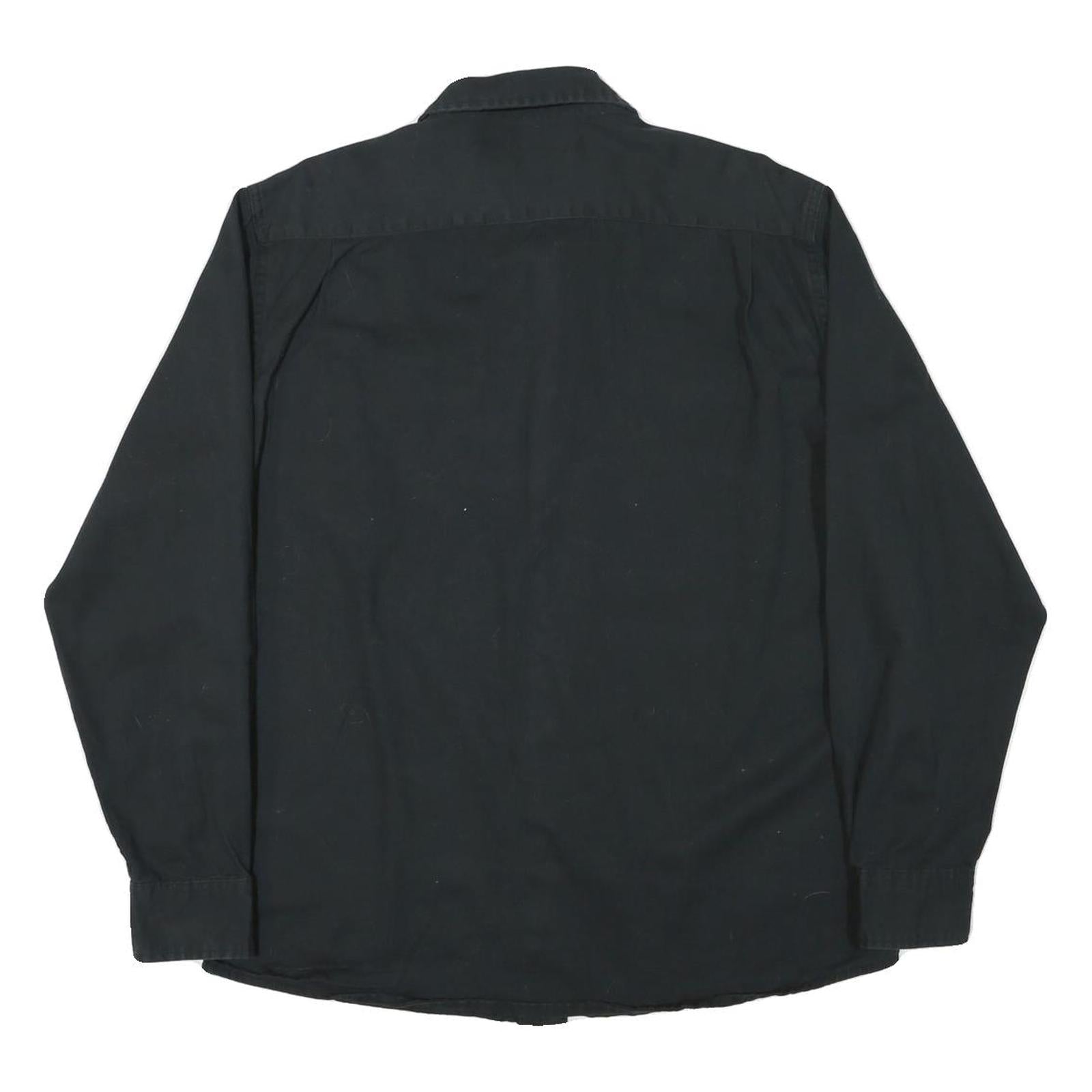 WRANGLER Mens Black Shirt L Cotton Blend Casual Button Up Long Sleeve