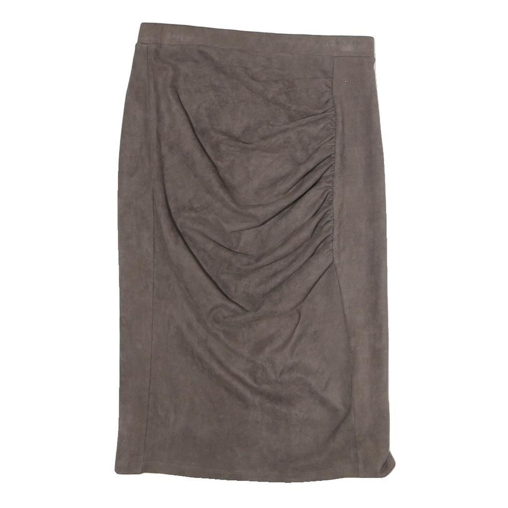 MAX MARA Womens Brown Pencil Knee Length Cotton Blend Skirt M Elegant Ruched