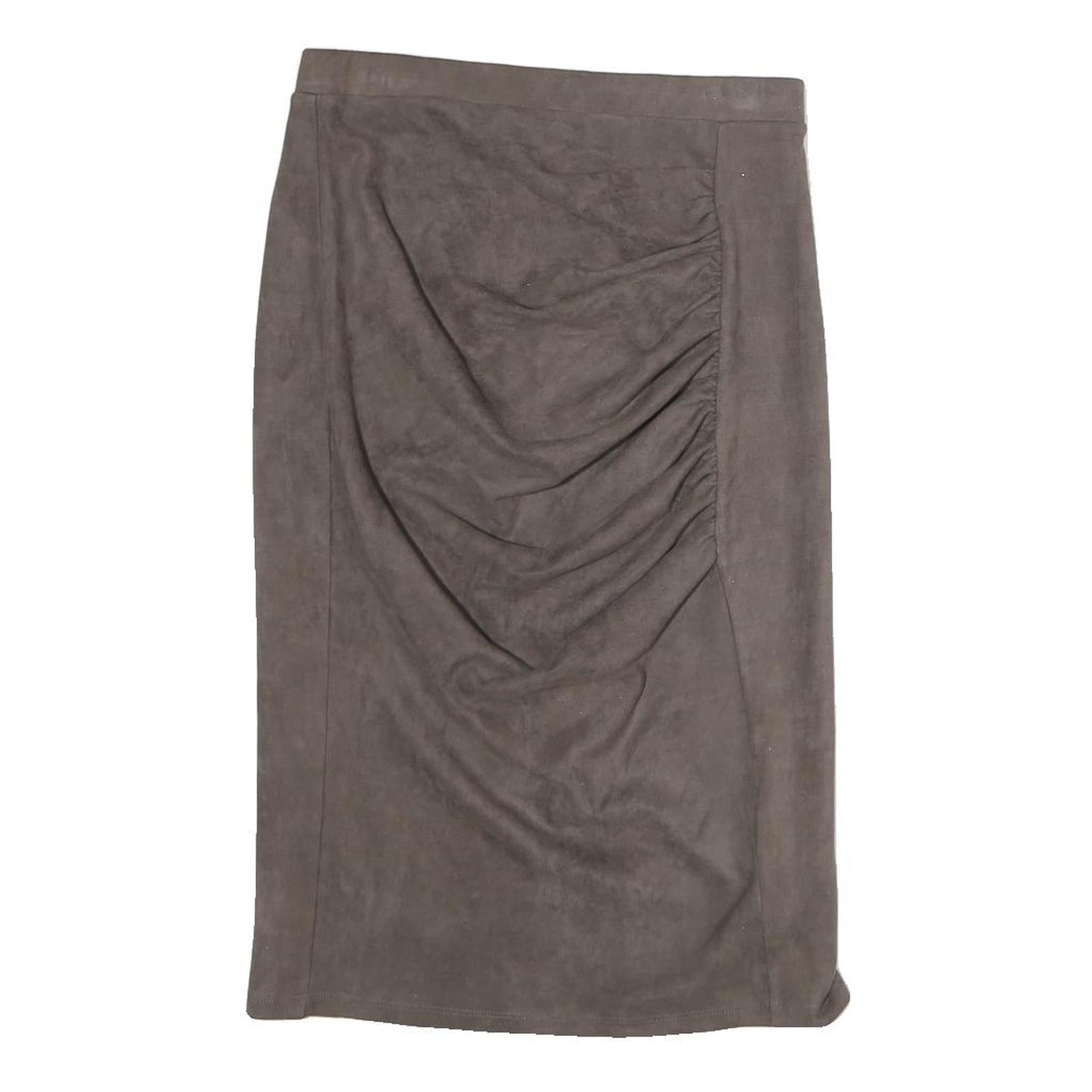 MAX MARA Womens Brown Pencil Knee Length Cotton Blend Skirt M Elegant Ruched