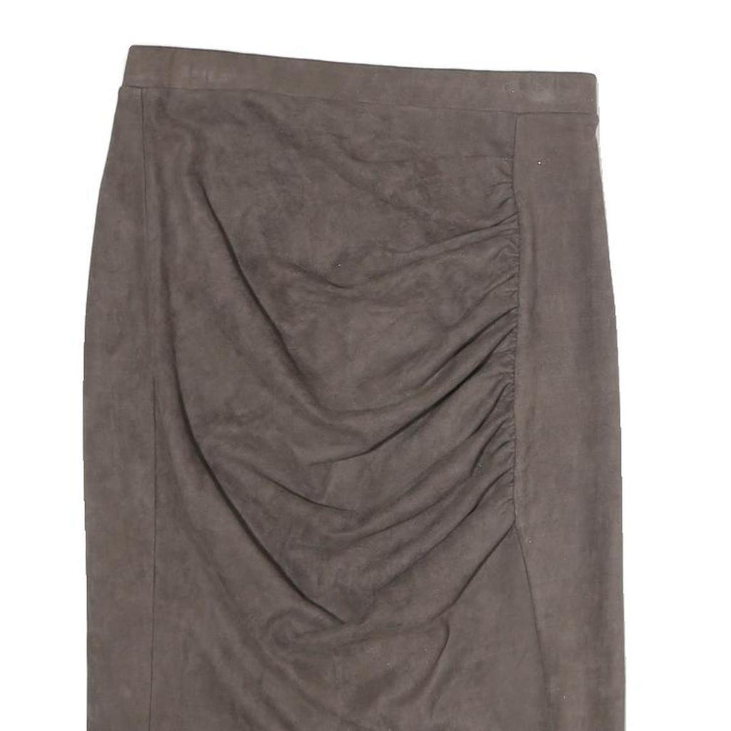 MAX MARA Womens Brown Pencil Knee Length Cotton Blend Skirt M Elegant Ruched