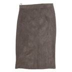 MAX MARA Womens Brown Pencil Knee Length Cotton Blend Skirt M Elegant Ruched