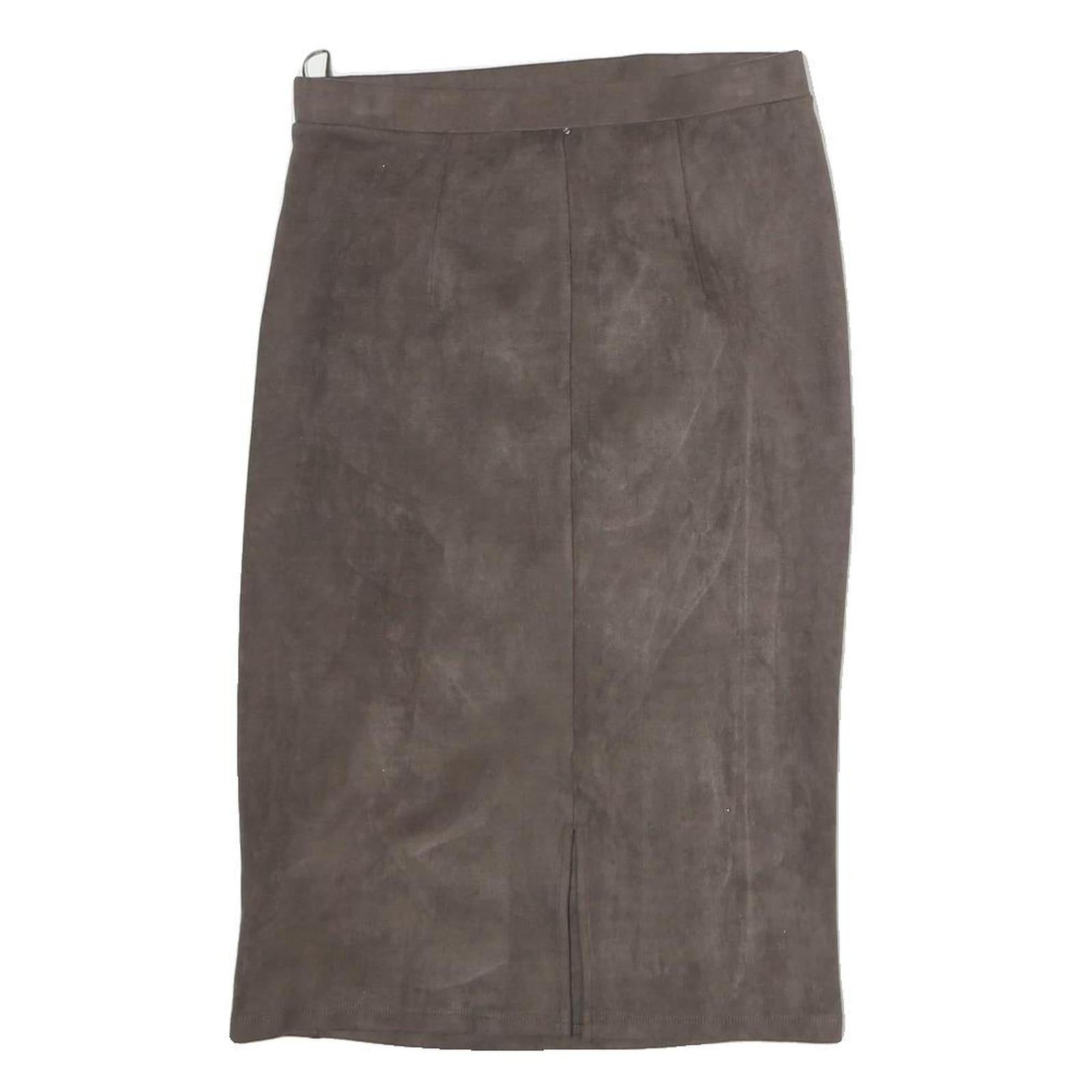 MAX MARA Womens Brown Pencil Knee Length Cotton Blend Skirt M Elegant Ruched