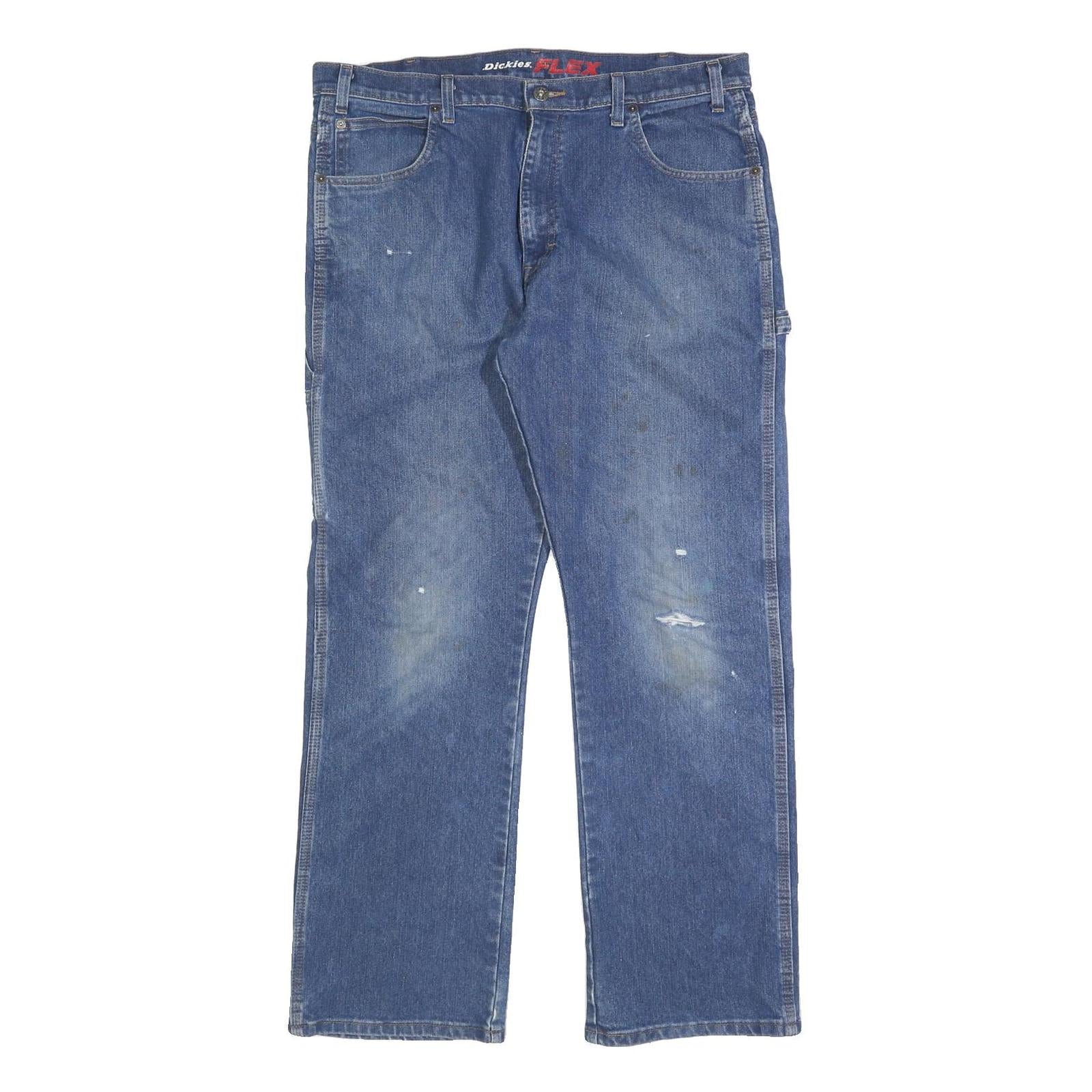 DICKIES Mens Jeans Blue Regular Straight Denim Medium W38 L32 Workwear Utility