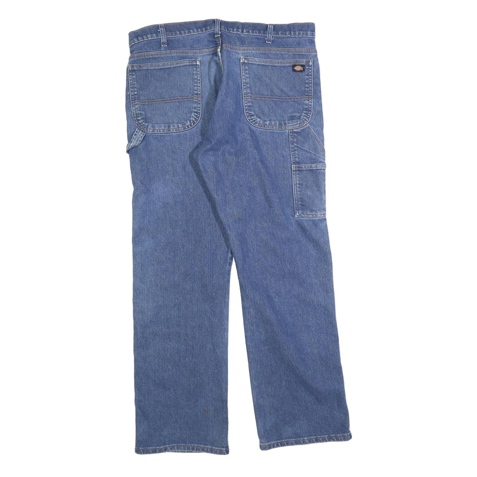 DICKIES Mens Jeans Blue Regular Straight Denim Medium W38 L32 Workwear Utility