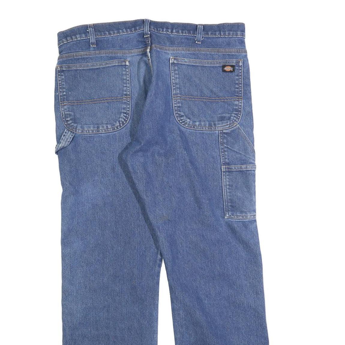 DICKIES Mens Jeans Blue Regular Straight Denim Medium W38 L32 Workwear Utility