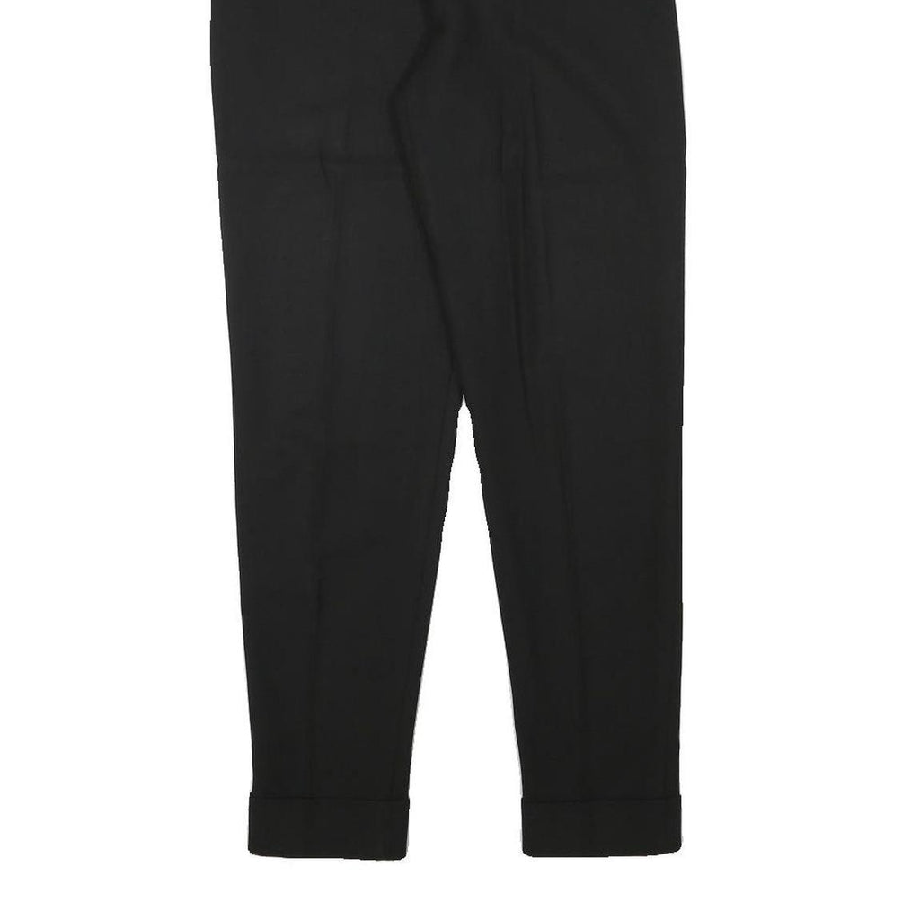HEXACONE Womens Wool Blend Black Slim Tapered Trousers W24 L28 Stylish Formal