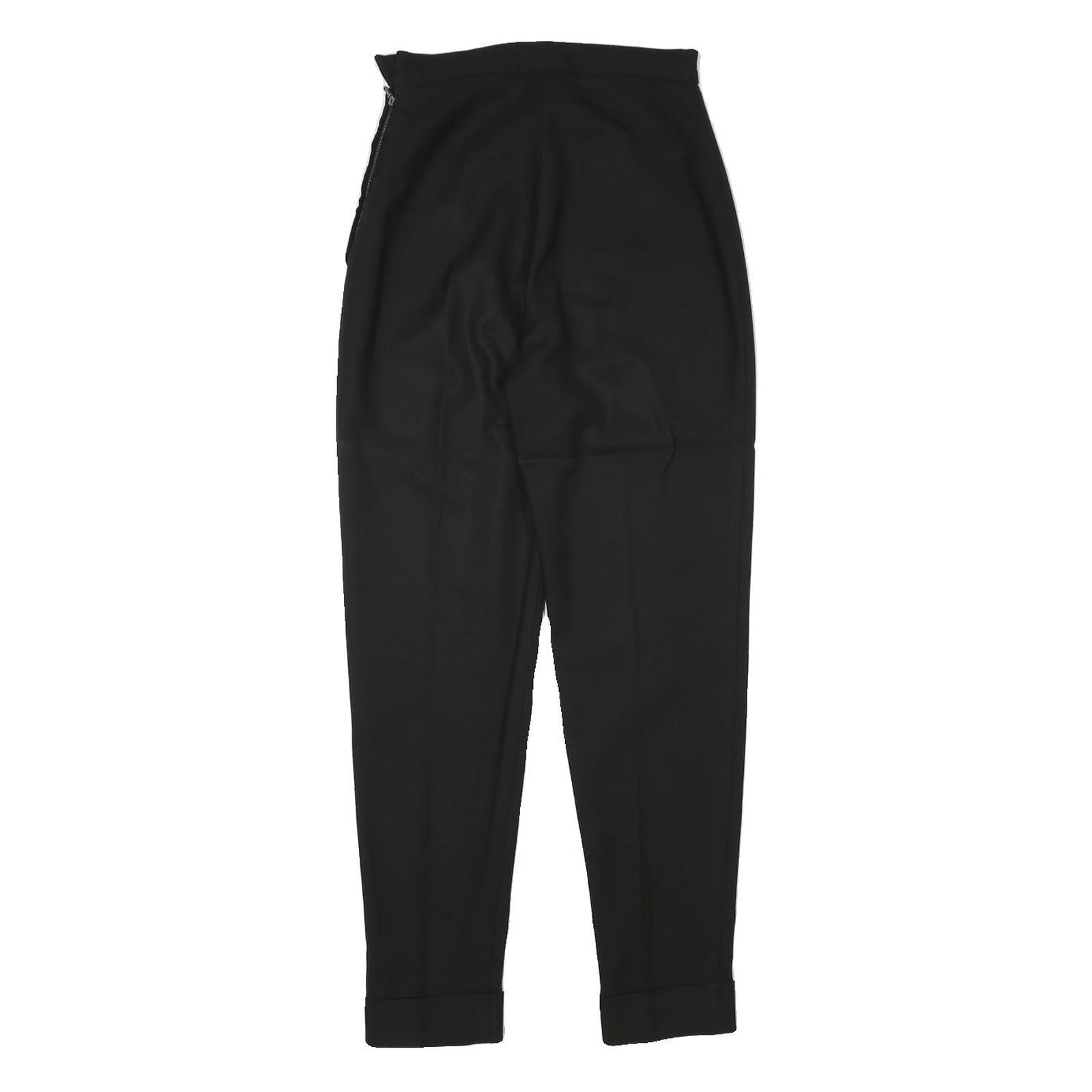 HEXACONE Womens Wool Blend Black Slim Tapered Trousers W24 L28 Stylish Formal