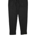 HEXACONE Womens Wool Blend Black Slim Tapered Trousers W24 L28 Stylish Formal