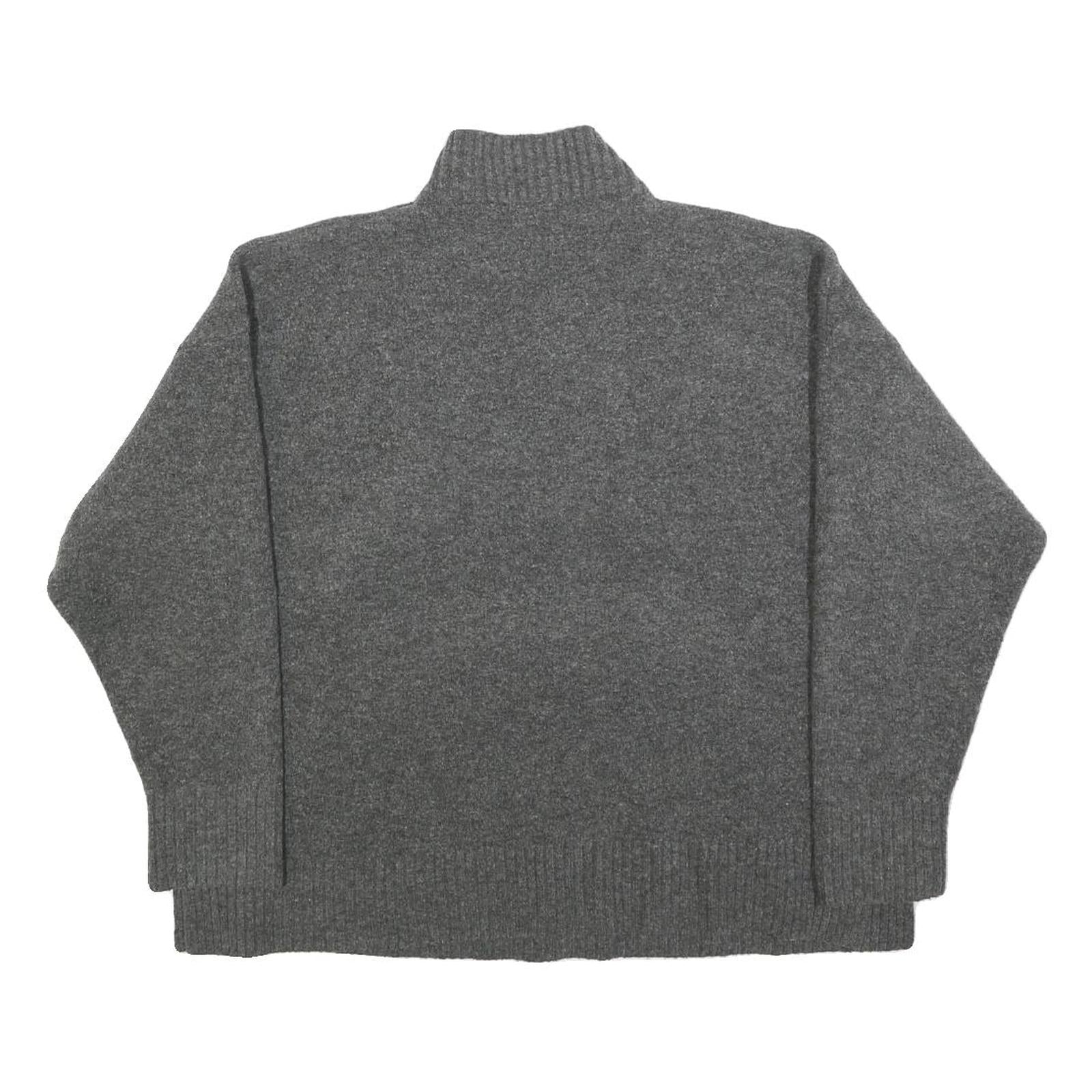 ZARA Womens Grey Plain Pullover Roll Neck Basic Knit S Wool Blend Jumper