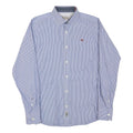NAPAPIJRI Mens Blue & White Striped Shirt M Cotton Blend Formal Long Sleeve