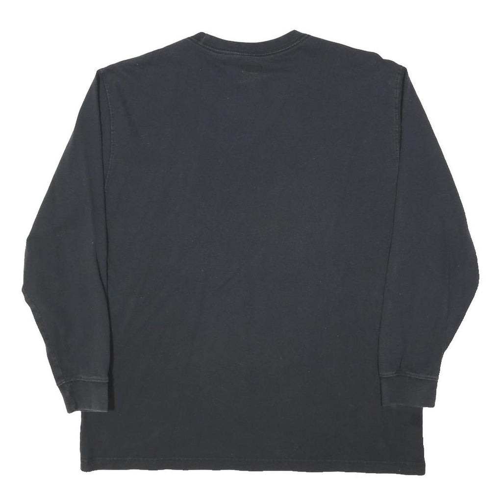 DICKIES Mens Black Long Sleeve Crew Neck T-Shirt XL Pocket Cotton Blend Casual