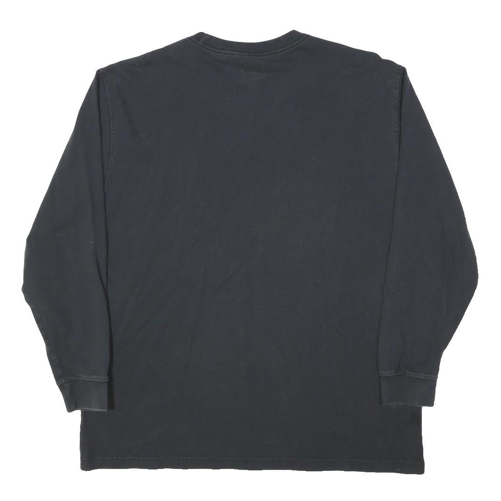 DICKIES Mens Black Long Sleeve Crew Neck T-Shirt XL Pocket Cotton Blend Casual