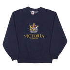 FRUIT OF THE LOOM Womens Navy Blue Victoria Canada Crew Neck S Embroidered