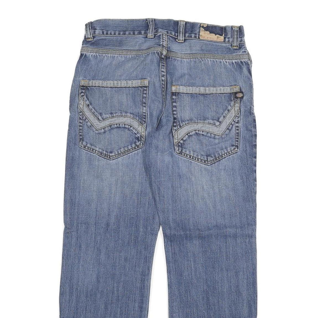 DICKIES Mens Jeans Blue Regular Straight Denim Light W30 L29 Zip Cotton Blend